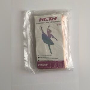 Girls (5-8yr) Size M, Heth Professional Dance Full Foot Tights, Pink